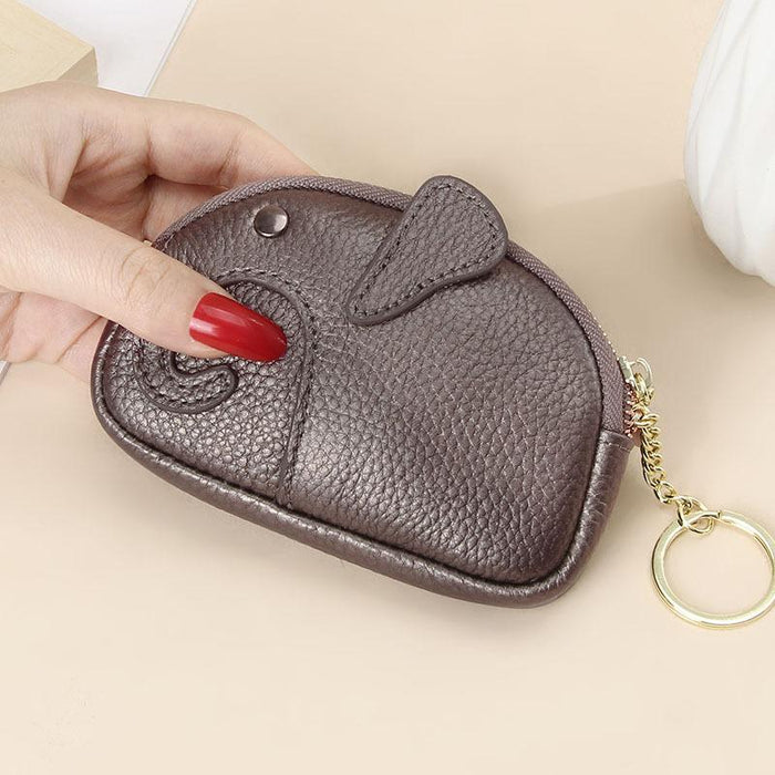 Genuine Leather Cute Elephant Mini Bag Wallet