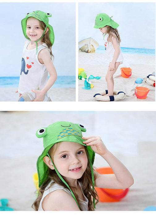 Cartoon Frog Cute Sunscreen Thin Children's Shawl Hat