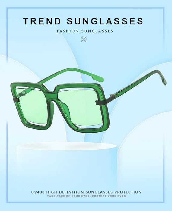 Hollow out large frame sunglasses