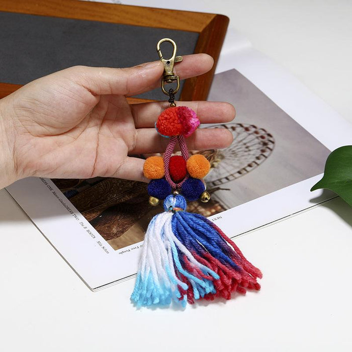 Bohemian Handmade Tassel Pendant Bag Keychains
