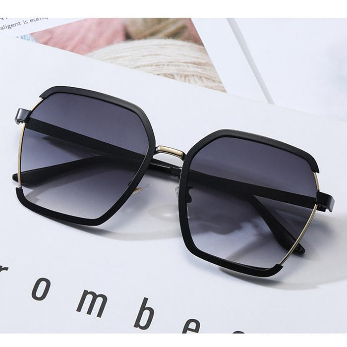 Metal sunglasses large frame anti ultraviolet