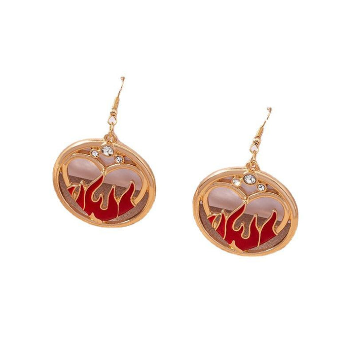 New Personality Red Cutout Women's Earrings