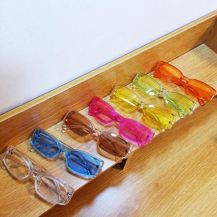 Women's Transparent Candy Color Small Square Sunglasses