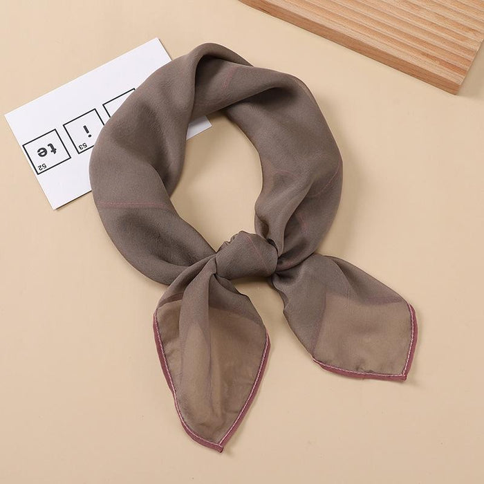 Simple Style Solid Color Thin Cloud Yarn Small Square Scarf