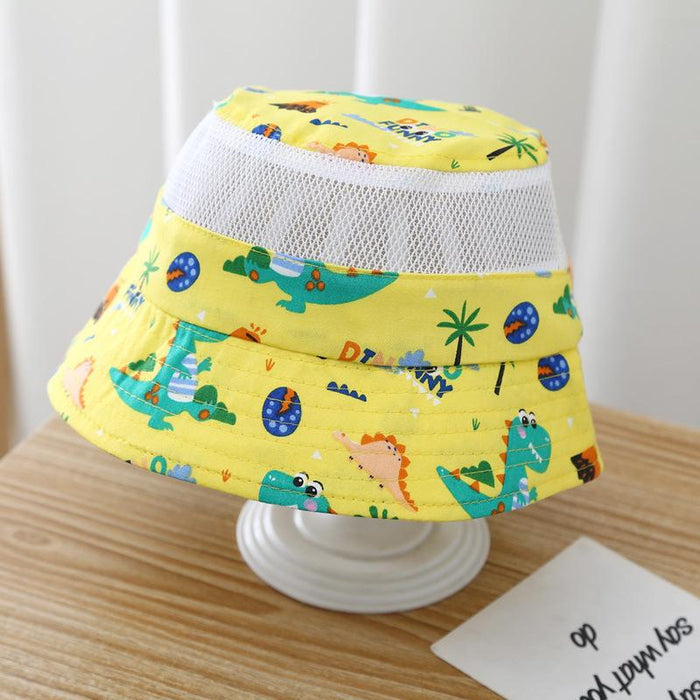 Summer Cartoon Print Children's Outdoor Mesh Hat