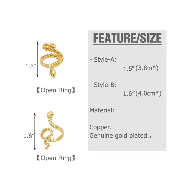 Exaggerated Retro Snake Ring