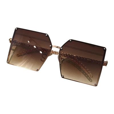 Metallic framed Tan Sunglasses