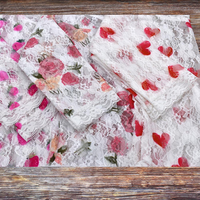 Lace Patting Flower Print Backless Triangle Lace Dress