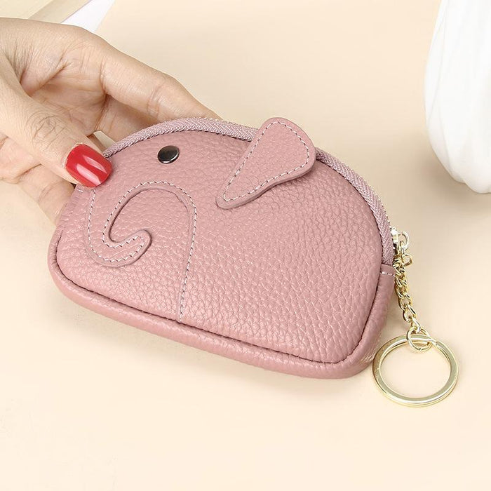 Genuine Leather Cute Elephant Mini Bag Wallet