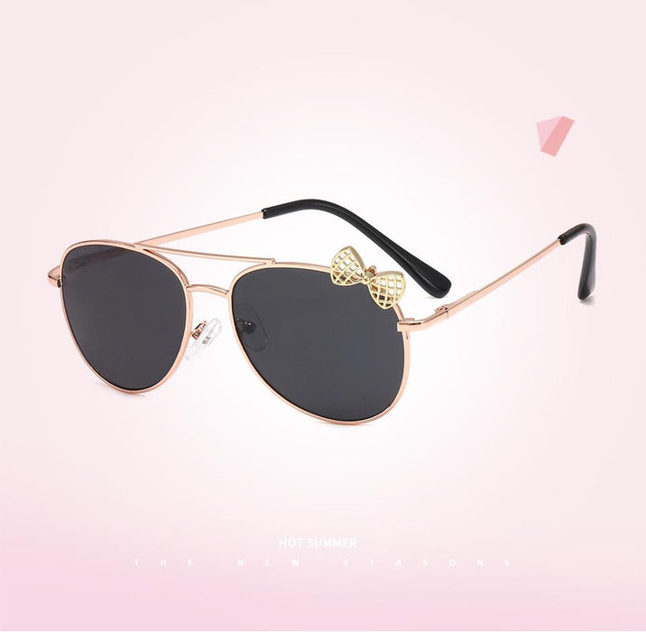 Children's metal frame bow Sunglasses