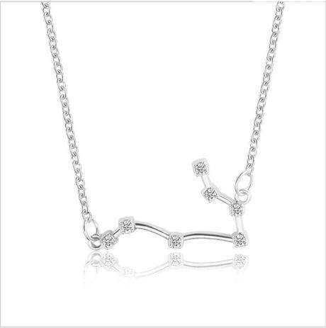 Twelve Constellations Diamond Inlaid Card Clavicle Chain