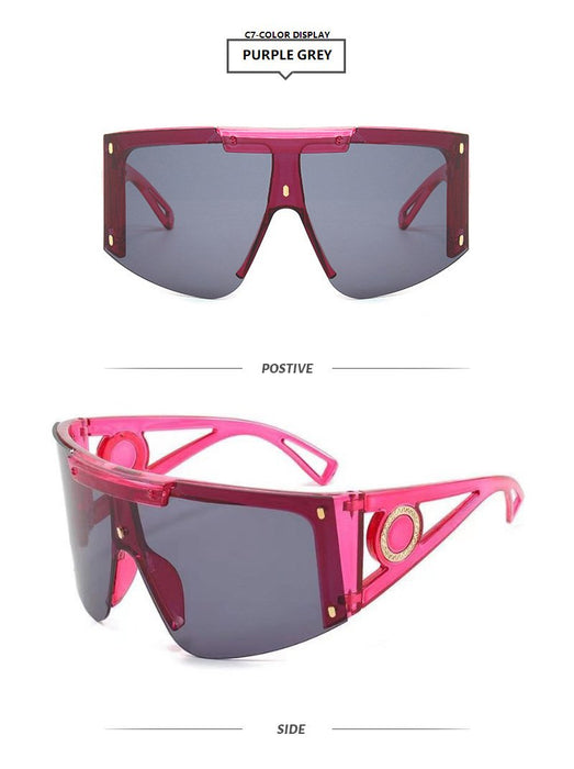 One piece half frame sunglasses