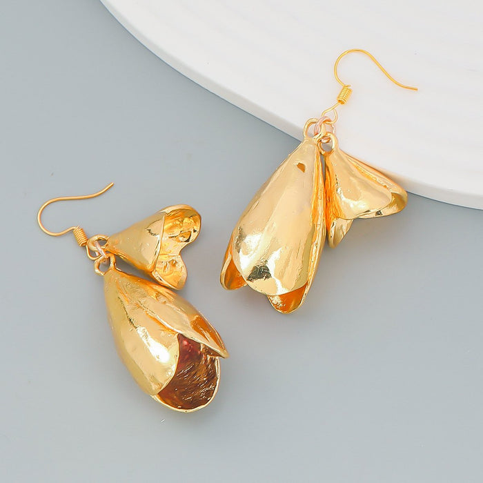 Simple Tulip Retro Flower Earrings Female