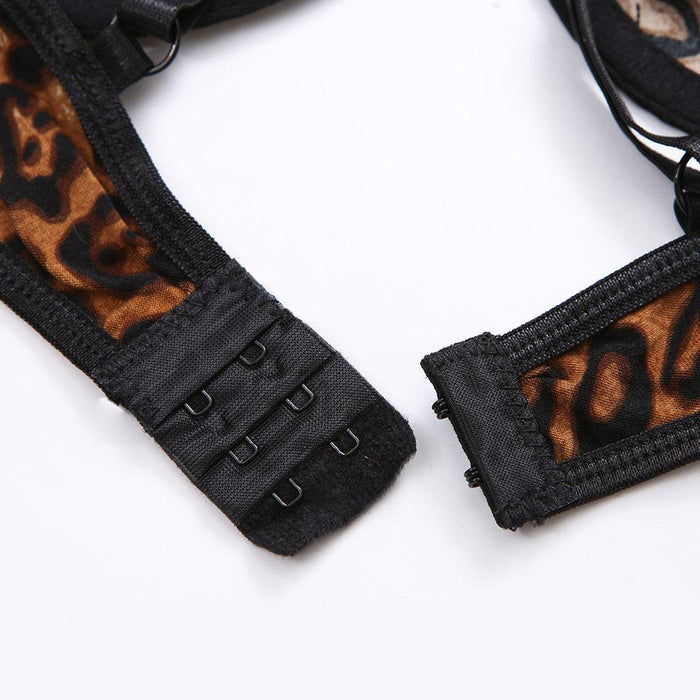 Sexy Leopard Underwear Hollow Sexy Lingerie Set