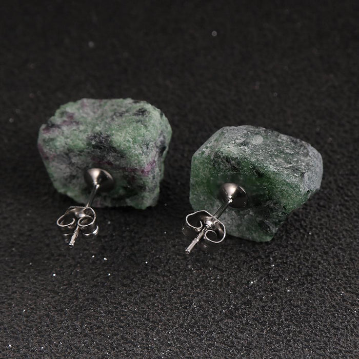 14 Style Irregular Natural Stone Stud Earrings