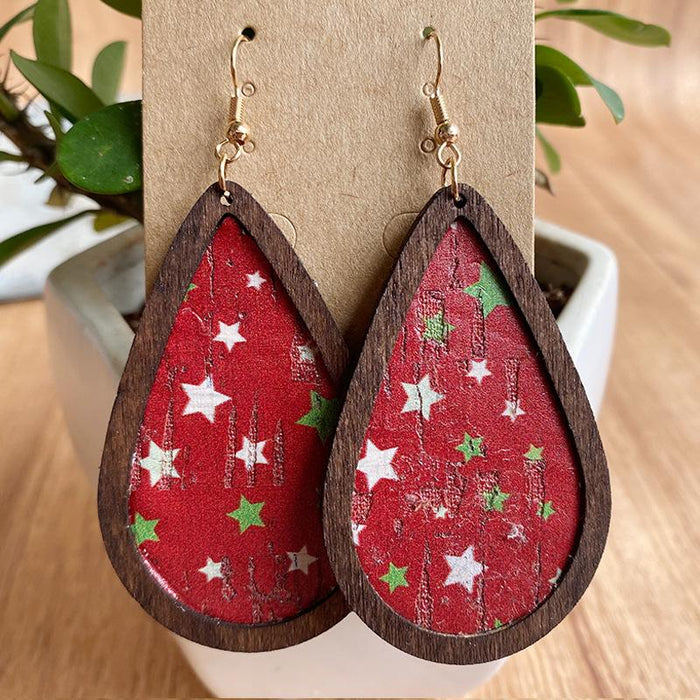 Vintage Exaggerated Bark Wood Frame Women's Earrings