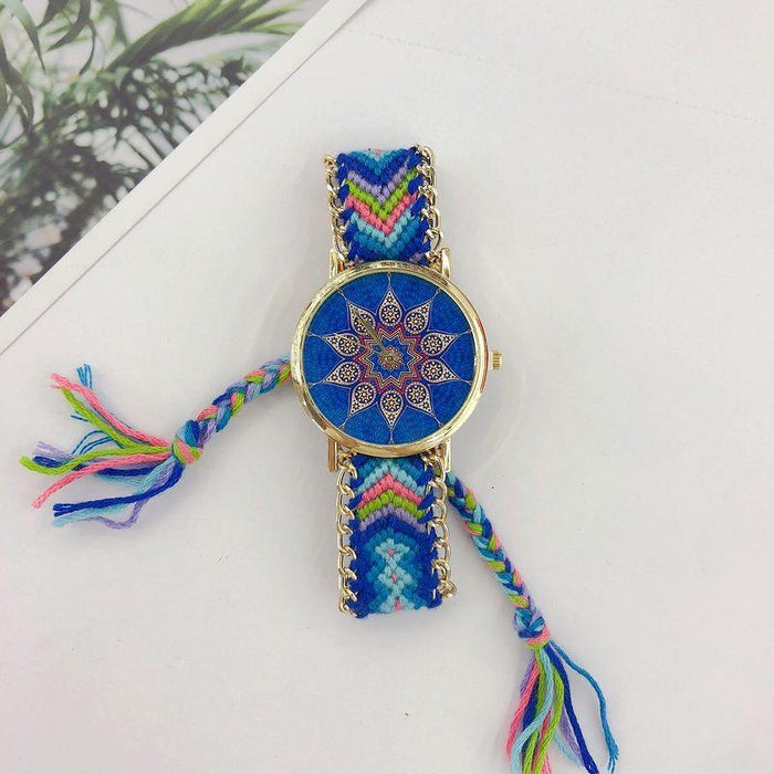 National DIY Woven Bracelet Wool Watch Bohemian Style Women's Watch Quartz Retro