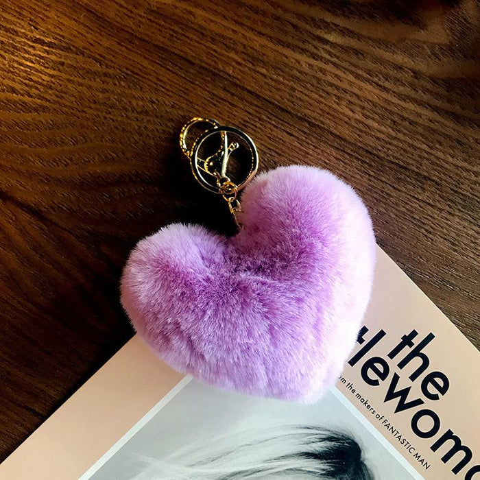 Love Wool Ball Metal Key Chain Car Pendant Women's Bag Pendant