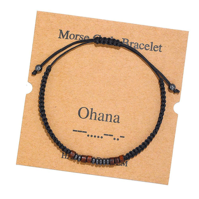 Morse Code Alphanumeric Woven Bracelet