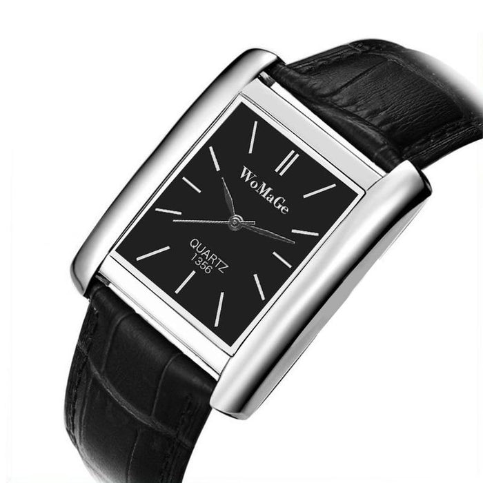 Men Watches Rectangle Quartz Leather Watches Elegant Wristwatch