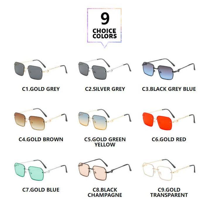 Square small frame Vintage Metal Sunglasses
