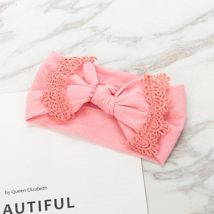 Nylon Children's Hair Band Soft Silk Stockings Baby Headband Lace Bow Hair Ornament