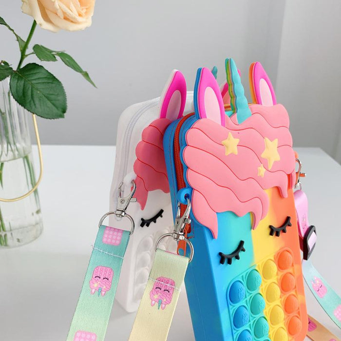 Silicone children's unzipping coin purse press toy