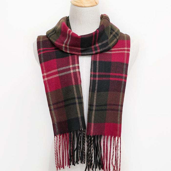 Winter Tassel Lattice Warm Scarves