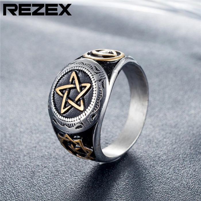 Five-pointed Star Men's Titanium Steel Ring