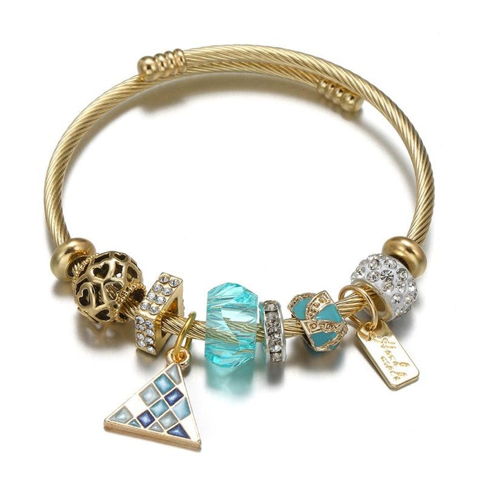 Geometric Round Pendant Bracelet