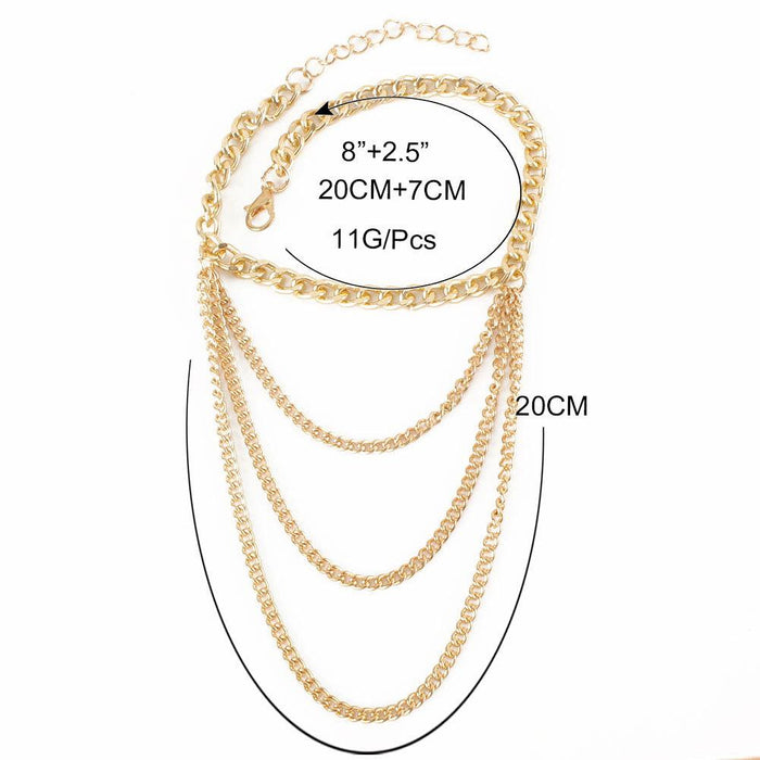 Multi Element Personalized Creative Foot Decoration Exaggerated Multi-layer Alloy Foot Chain