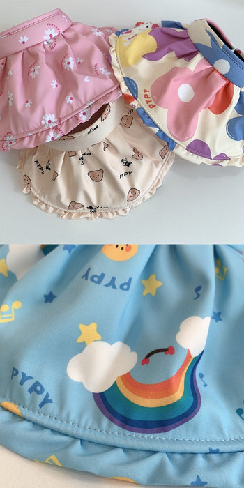 Summer Trendy Cartoon Rainbow Print Children's Big Brim Sunshade Hat