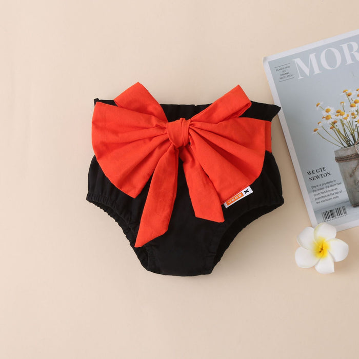 Pullover sleeveless Suit Shorts bow three piece set