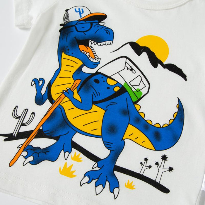 Children's T-shirt cartoon dinosaur Top Men's short sleeved cotton clothes sweater