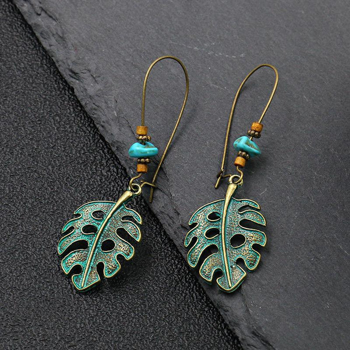 Women's Boho Vintage Bronze Metal Engraved Earrings