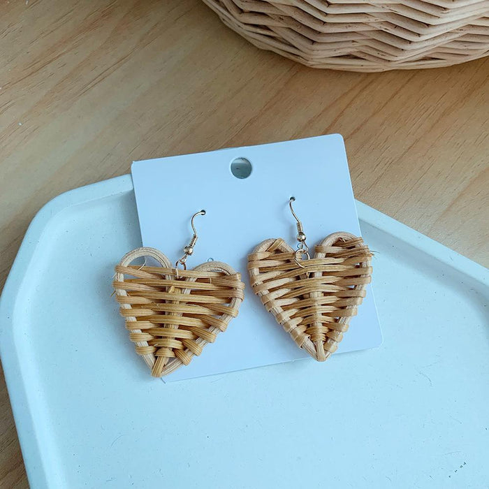 Popular Handmade Natural Grass Woven Earrings