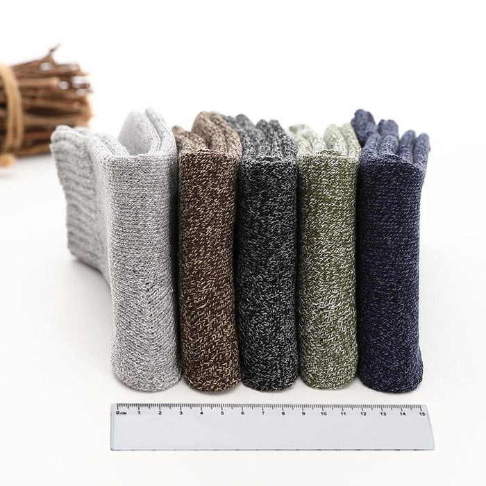 5 Pairs Thicken Wool Socks Men High Quality Towel Keep Warm Winter Socks