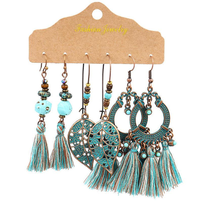 3 pairs/set Earrings Bohemian Style Jewelry X0X36216