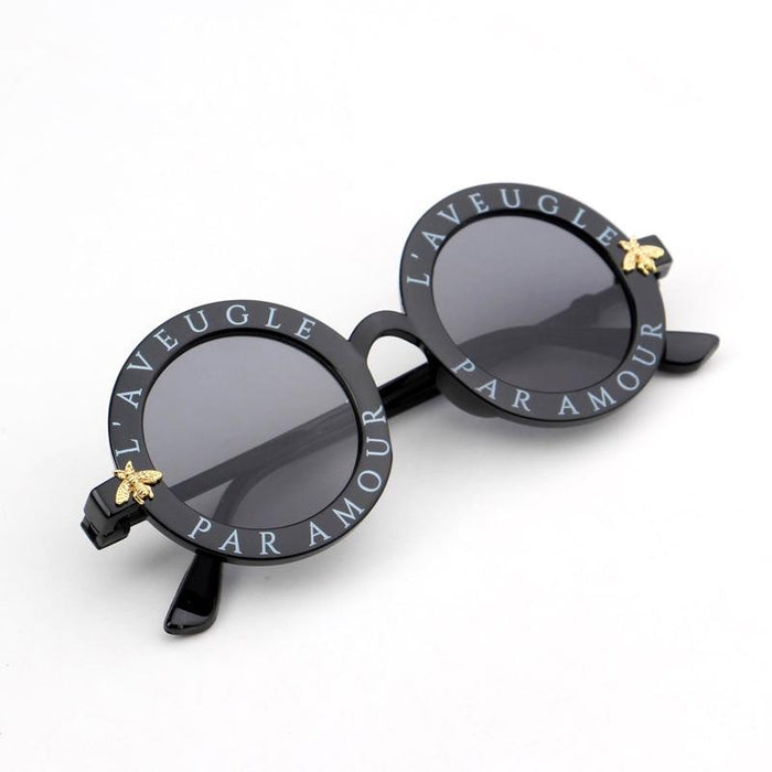 Children's Sunglasses letter round frame glasses