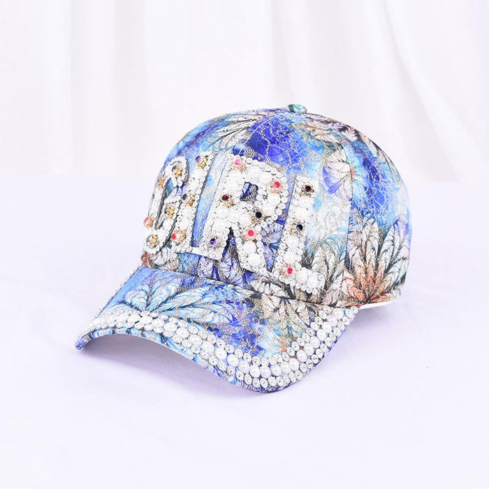 Summer Women's Maple Leaf Lace Handmade Beads Baseball Cap
