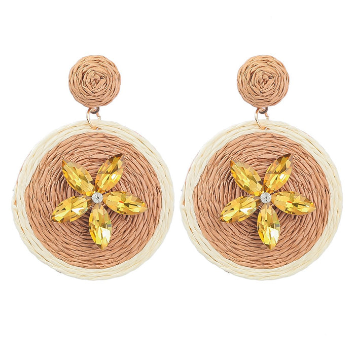 Exaggerated Boho Summer Beach Hand Braided Earrings