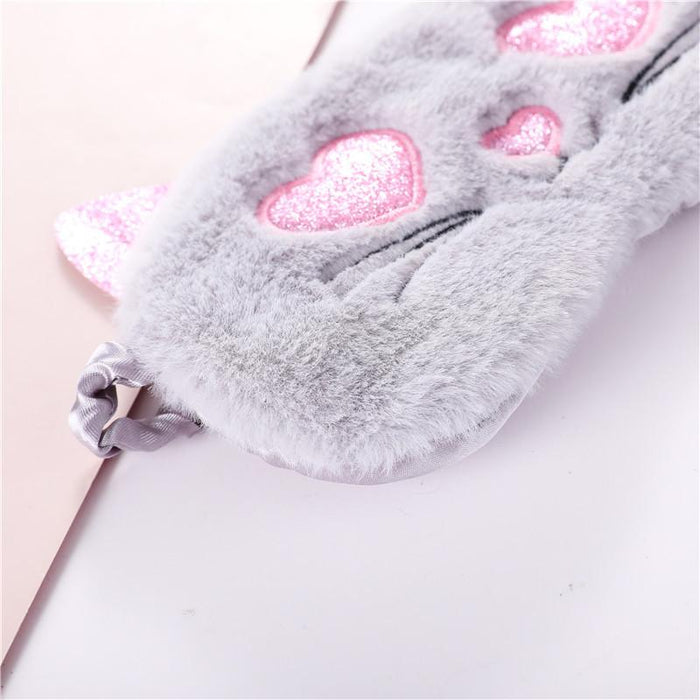 Cartoon Cat Cub Koala Plush Embroidered Blindfold Eye Mask