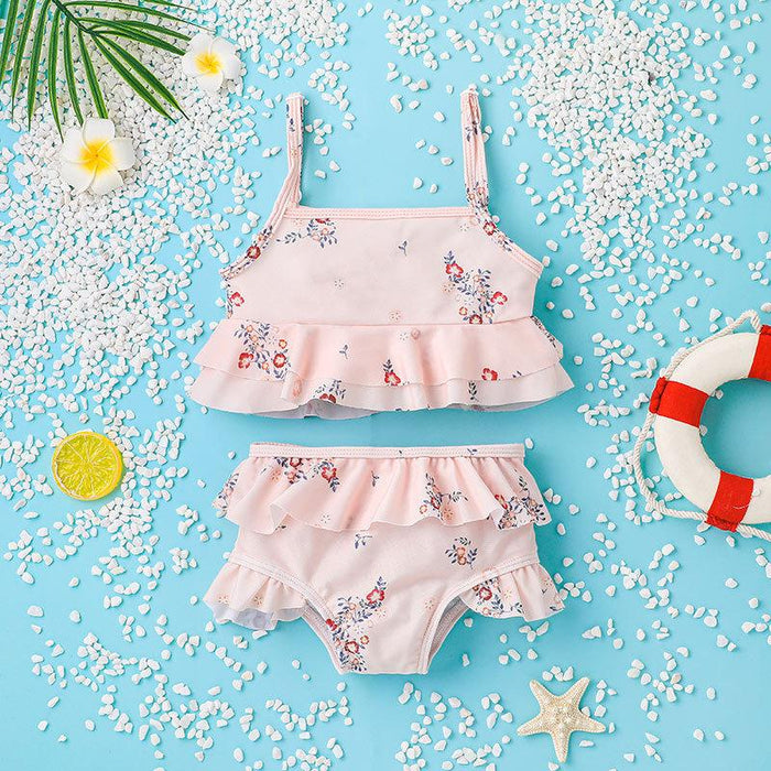 Girls Suspender SWIMSUIT Suit Baby Bikini Printed Split Swimsuit