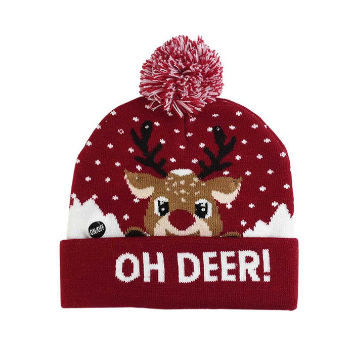 LED Christmas Beanie Christmas Light Up Knitted Hat