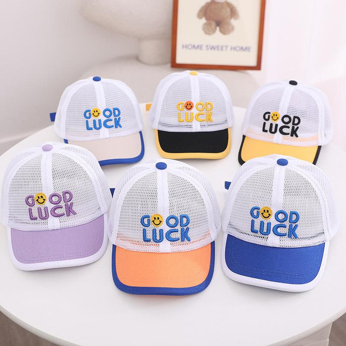 Summer GOOD Smiley Kids Mesh Sunshade Mesh Cap