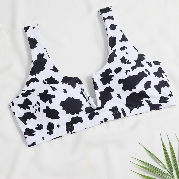 New Women's V-neck Printed Split Bikini