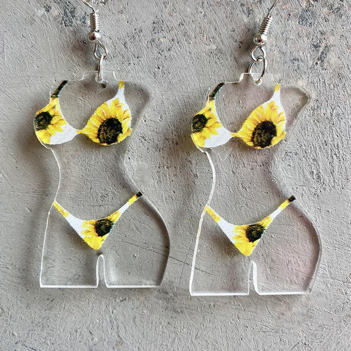 Texas printed female body Earrings