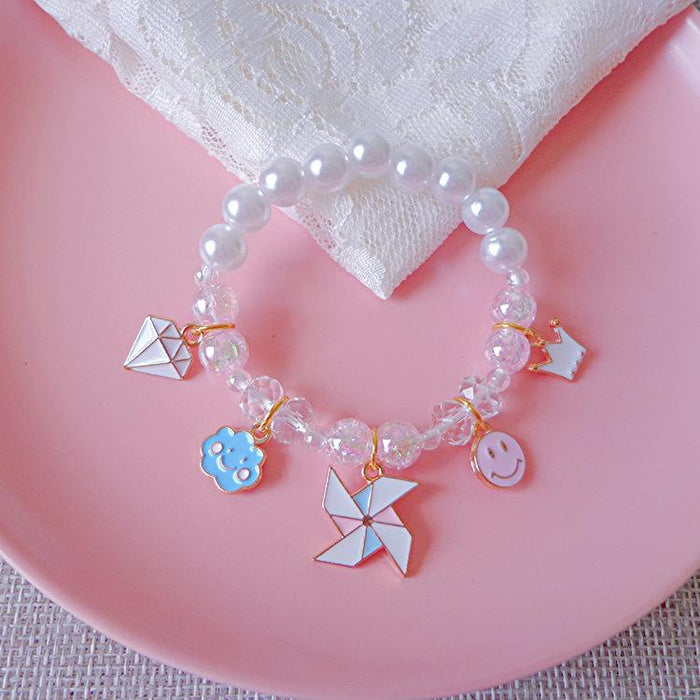 Colorful Children's Flash Bead Bracelet Beaded Cartoon Pendant