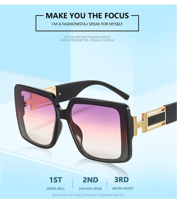 Sunglasses personality men's and women's large frame glasses