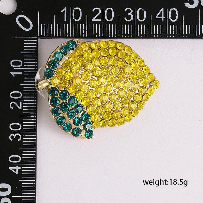 Women's Jewelry Simple Fashion Lemon Shape Earrings Inlaid Rhinestone